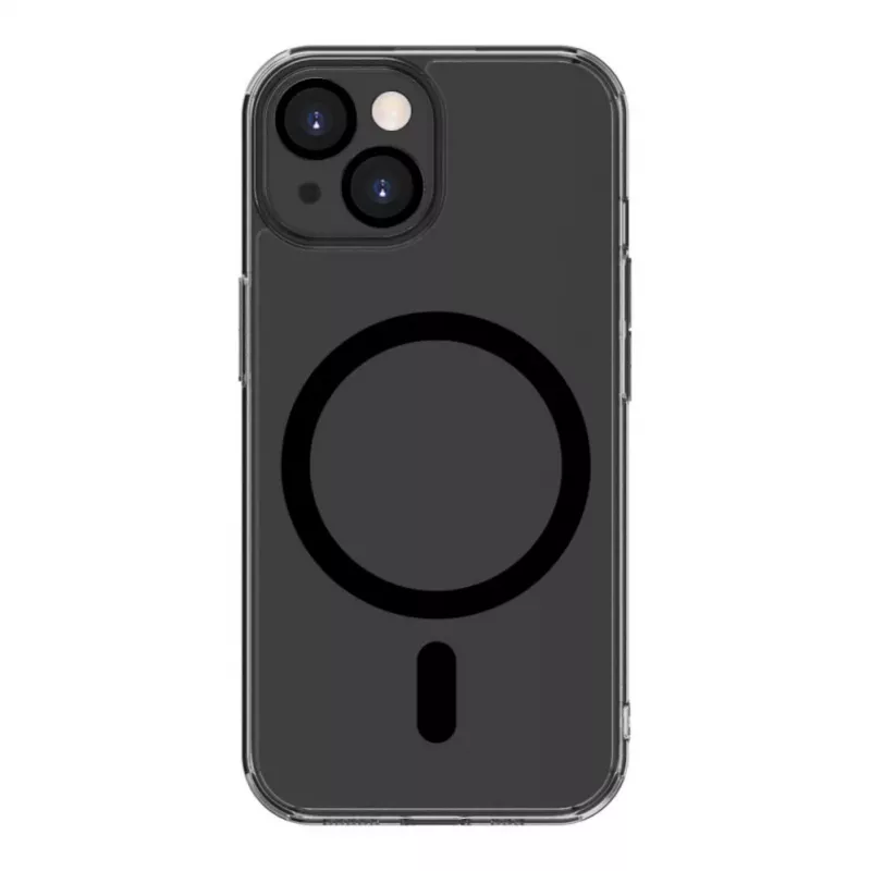Evelatus Funda transparente con MagSafe y protección de cámara para Apple iPhone 15 negro transparente