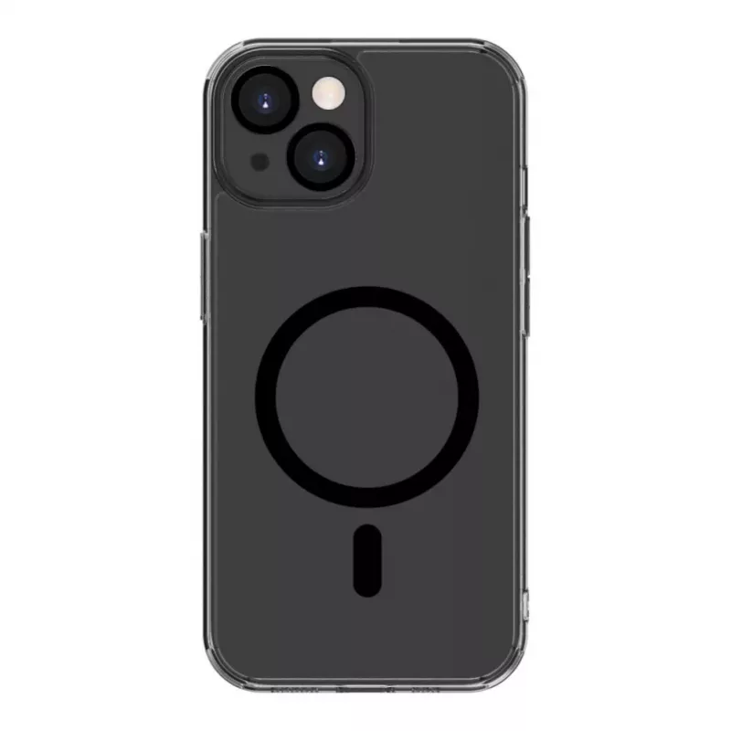 Evelatus Funda transparente con MagSafe y protección de cámara para Apple iPhone 15 Plus negro transparente