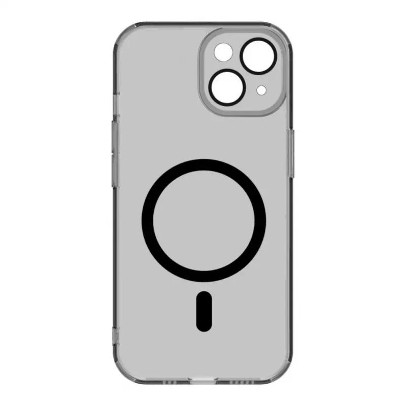 Evelatus Funda transparente con MagSafe y protección de cámara para Apple iPhone 15 Plus negro transparente