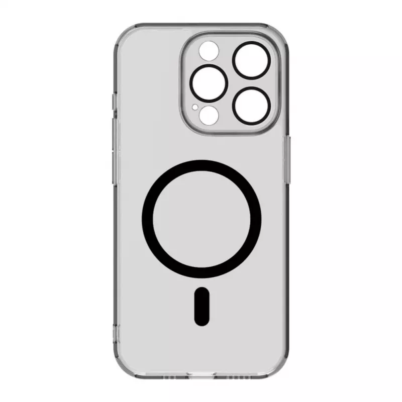 Evelatus Funda transparente con MagSafe y protección de cámara para Apple iPhone 15 Pro Max negro transparente