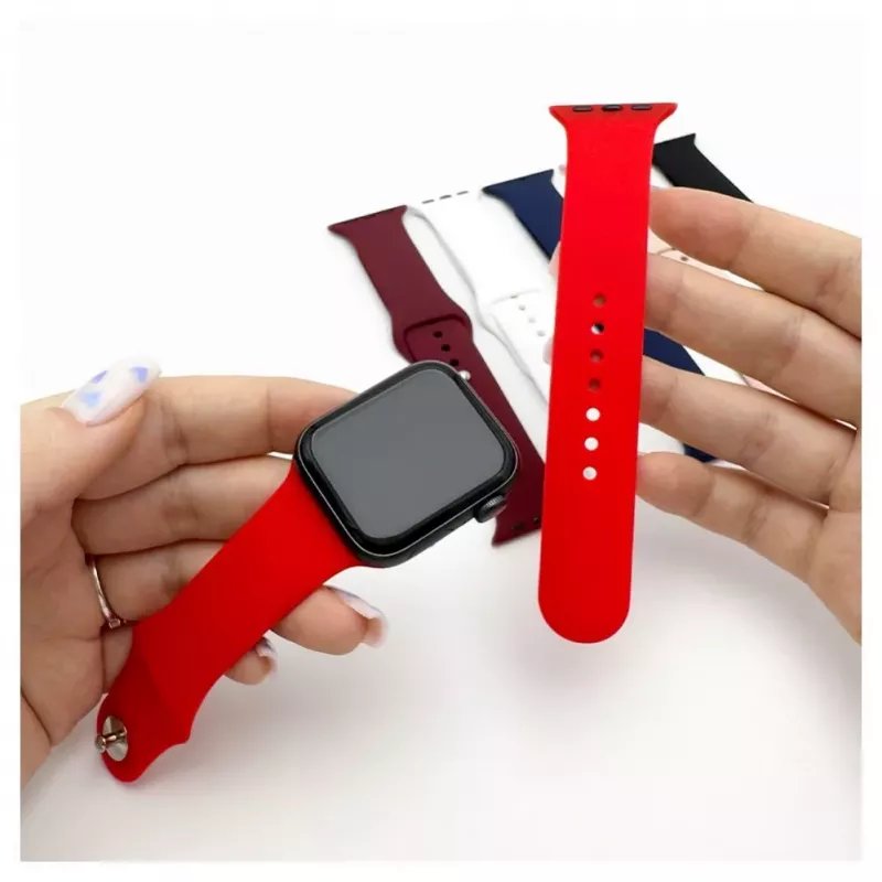 Evelatus Correa de silicona Solo Loop para Apple Watch 38/40/41mm (132mm M/L) rosa arena