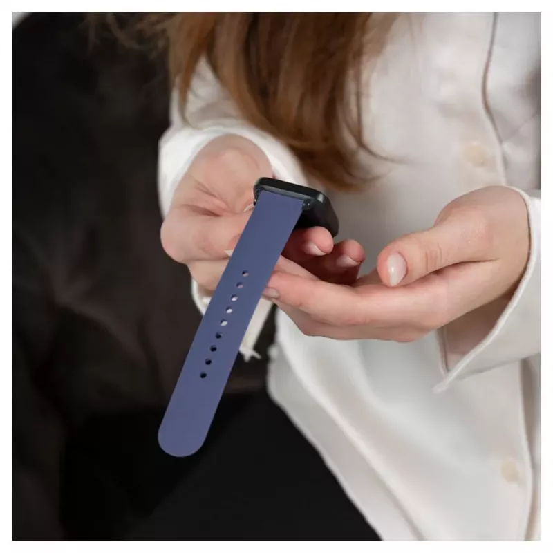 Correas de reloj Evelatus de silicona con cierre de bucle de 20mm (130mm M/L) azul