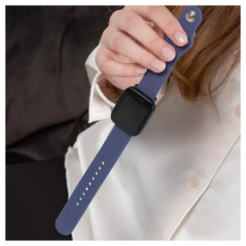 Correas de reloj Evelatus de silicona con cierre de bucle de 20mm (130mm M/L) azul