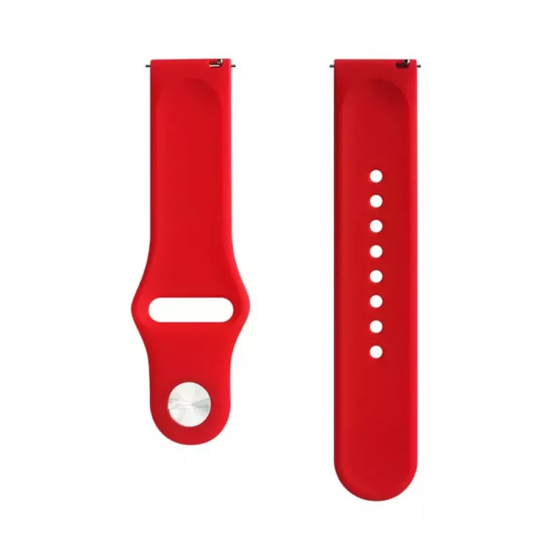 Correa de reloj Evelatus de silicona con cierre de bucle de 22mm (130mm M/L) roja