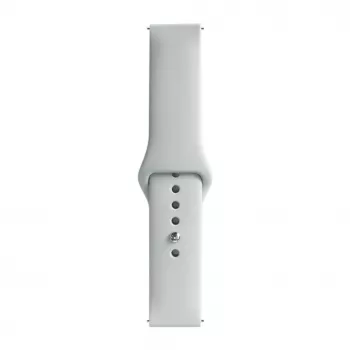 Correa de reloj Evelatus de silicona con cierre de bucle de 22mm (130mm M/L) plateada