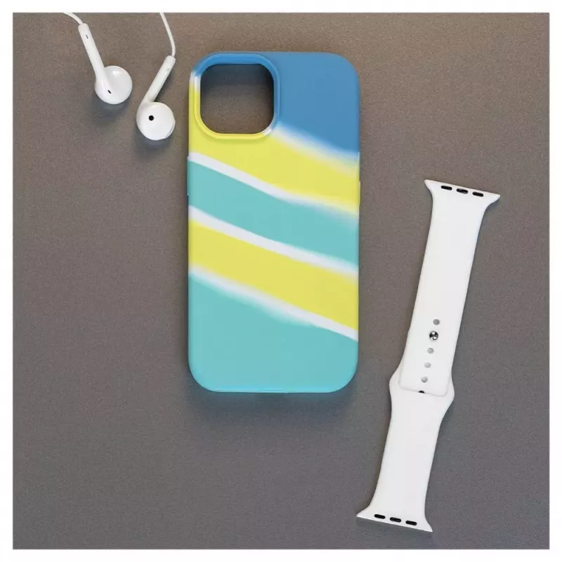 Funda de silicona Evelatus para Apple iPhone 15 multicolor amarillo verde