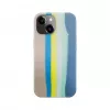 Funda de silicona Evelatus para Apple iPhone 15 multicolor azul rosa