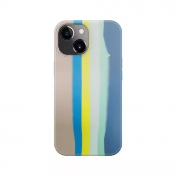 Funda de silicona Evelatus para Apple iPhone 15 multicolor azul rosa