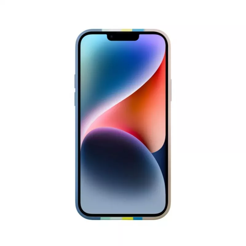Funda de silicona Evelatus para Apple iPhone 15 multicolor azul rosa