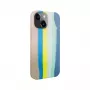 Funda de silicona Evelatus para Apple iPhone 15 multicolor azul rosa