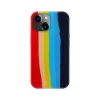 Funda de silicona Evelatus para Apple iPhone 15 multicolor arcoíris