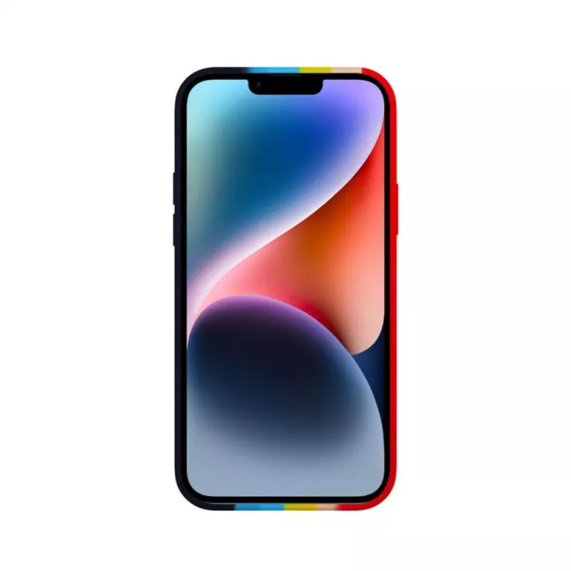 Funda de silicona Evelatus para Apple iPhone 15 multicolor arcoíris