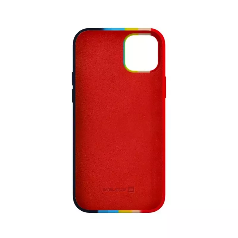 Funda de silicona Evelatus para Apple iPhone 15 multicolor arcoíris