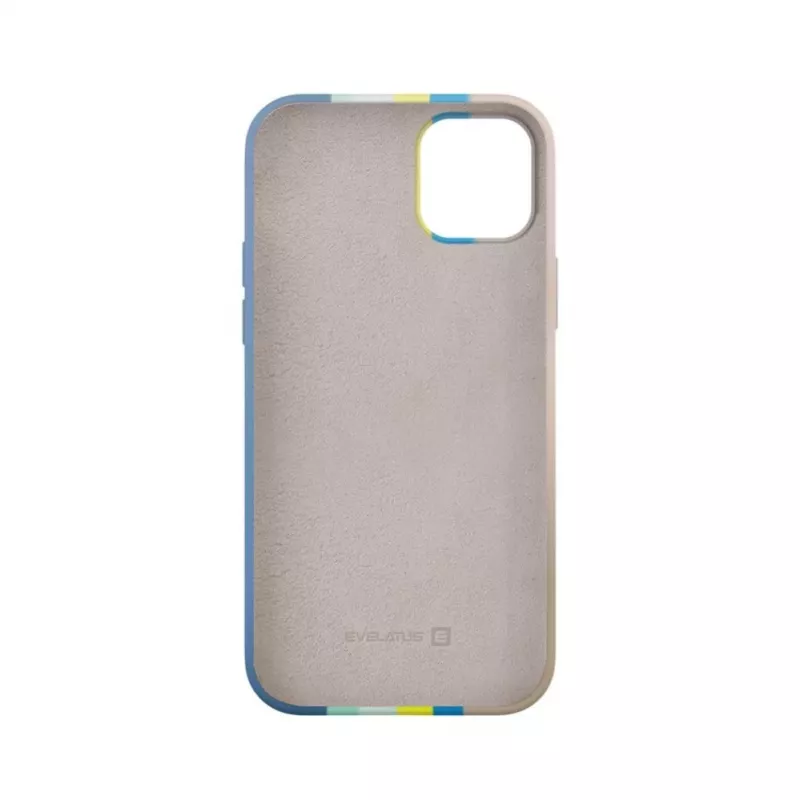 Funda de silicona Evelatus para Apple iPhone 15 Plus multicolor azul rosa