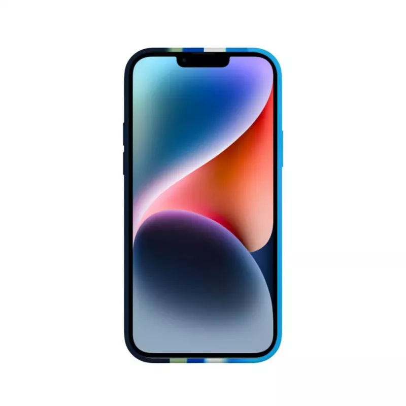 Funda de silicona Evelatus para Apple iPhone 15 Plus multicolor azul