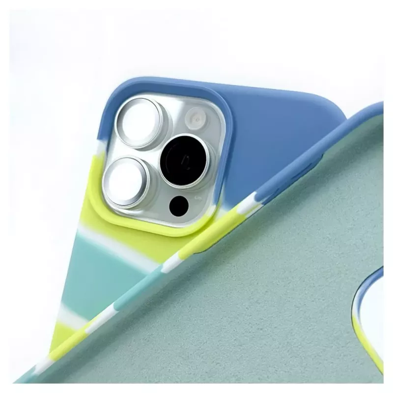 Funda de silicona Evelatus para Apple iPhone 15 Pro multicolor amarillo verde
