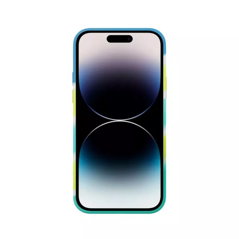 Funda de silicona Evelatus para Apple iPhone 15 Pro Max multicolor amarillo verde