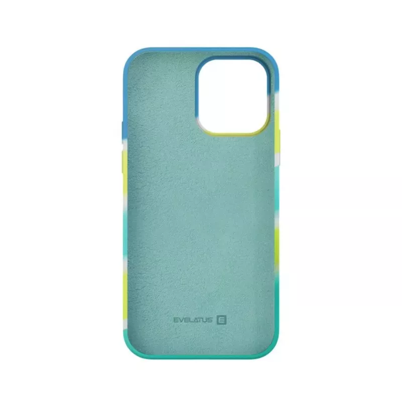Funda de silicona Evelatus para Apple iPhone 15 Pro Max multicolor amarillo verde