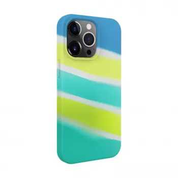 Funda de silicona Evelatus para Apple iPhone 15 Pro Max multicolor amarillo verde