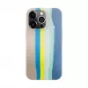 Funda de silicona Evelatus para Apple iPhone 15 Pro Max multicolor azul rosa