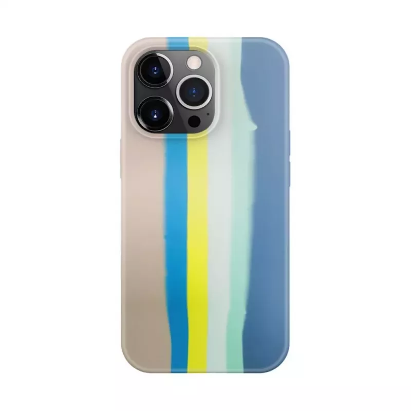 Funda de silicona Evelatus para Apple iPhone 15 Pro Max multicolor azul rosa