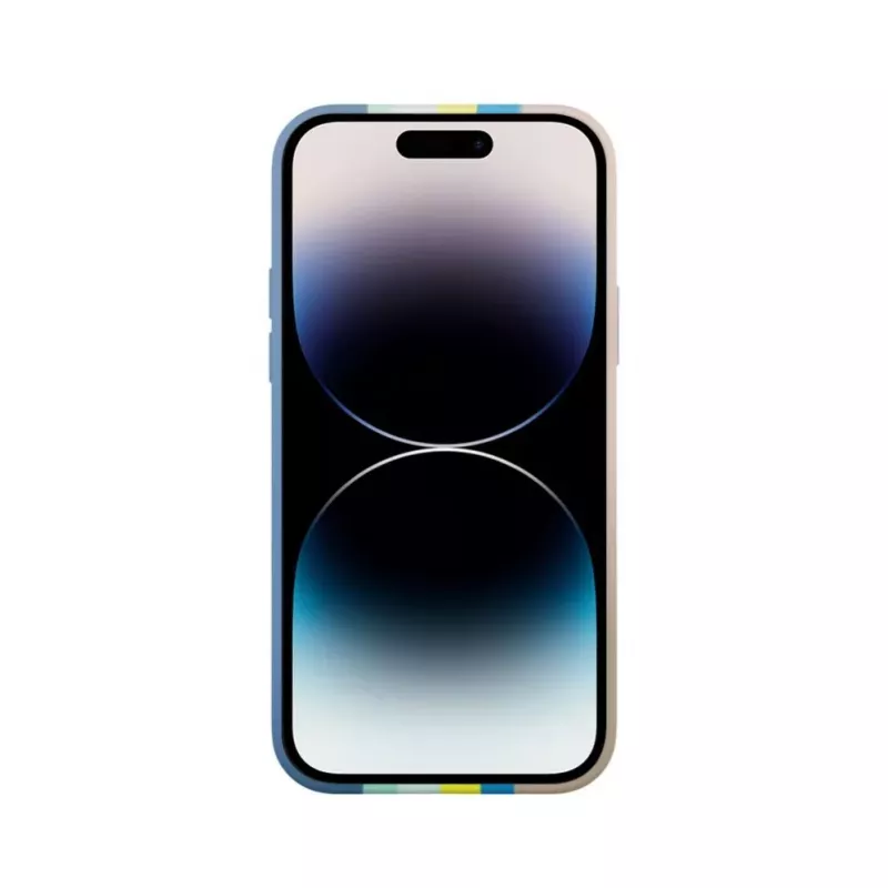 Funda de silicona Evelatus para Apple iPhone 15 Pro Max multicolor azul rosa