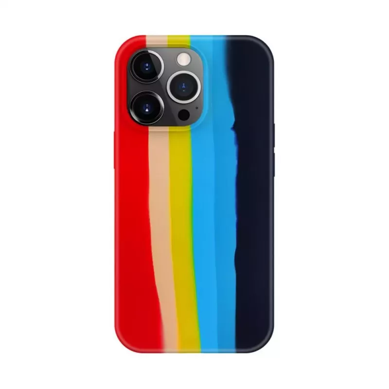 Funda de silicona Evelatus para Apple iPhone 15 Pro Max multicolor arcoíris