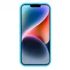 Funda de silicona Premium Soft Touch Evelatus para Apple iPhone 15 Plus azul cian
