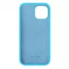 Funda de silicona Premium Soft Touch Evelatus para Apple iPhone 15 Plus azul cian