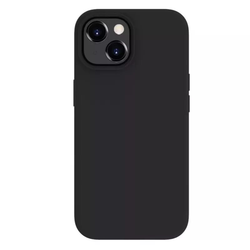 Funda de silicona Premium Soft Touch Evelatus para Apple iPhone 15 Plus negra