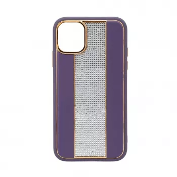 Funda de piel con diamantes iLike para Apple iPhone 11 morada