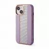 Funda de piel con diamantes iLike para Apple iPhone 15 rosa arena
