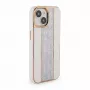Funda de piel con diamantes iLike para Apple iPhone 15 blanca
