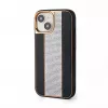 Funda de piel con diamantes iLike para Apple iPhone 15 negra