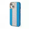 Funda de piel con diamantes iLike para Apple iPhone 15 azul