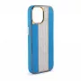 Funda de piel con diamantes iLike para Apple iPhone 15 Pro azul