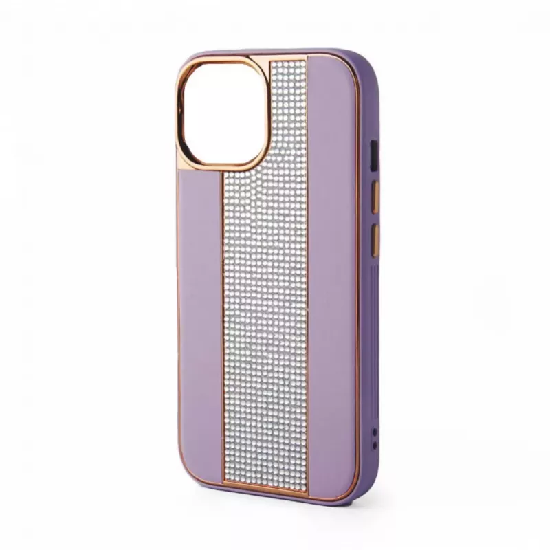 Funda de piel con diamantes iLike para Apple iPhone 15 Pro Max rosa arena