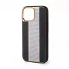 Funda de piel con diamantes iLike para Apple iPhone 15 Pro Max negra