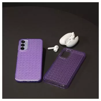 Funda de silicona Shine iLike para Samsung Galaxy A14 5G transparente violeta