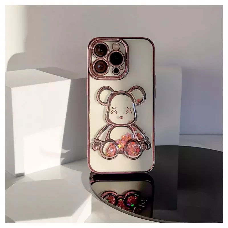 iLike Apple iPhone 13 Pro Funda de silicona Print Desire Bear rosa