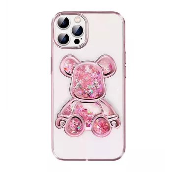 iLike Apple iPhone 13 Pro Funda de silicona Print Desire Bear rosa