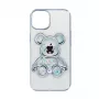 iLike Apple iPhone 14 Funda de silicona Print Desire Bear plata