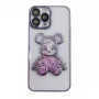 iLike Apple iPhone 14 Pro Funda de silicona Print Desire Bear lila