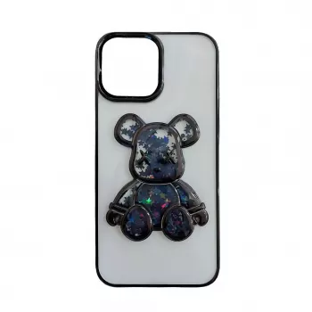 iLike Apple iPhone 15 Funda de silicona Print Desire Bear negro