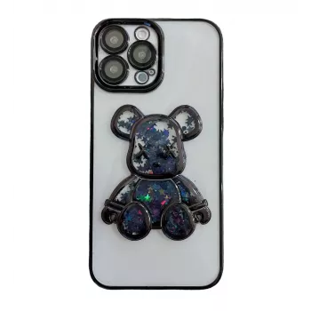 iLike Apple iPhone 15 Pro Funda de silicona Print Desire Bear negro