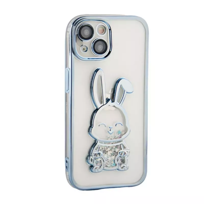iLike Apple iPhone 13 Funda de silicona Print Desire Rabbit azul