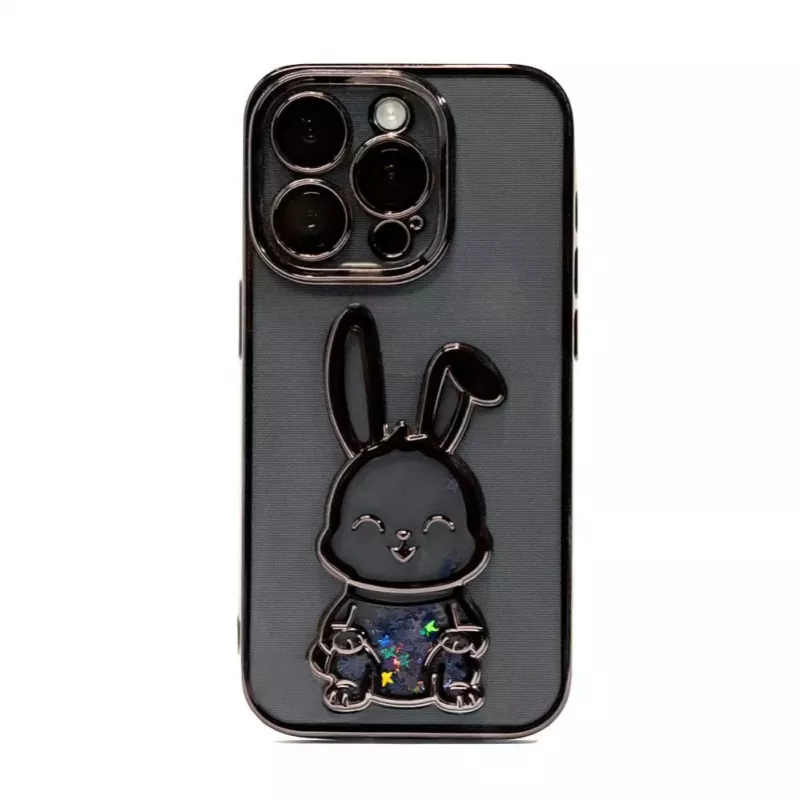 iLike Apple iPhone 14 Pro Funda de silicona Print Desire Rabbit negro
