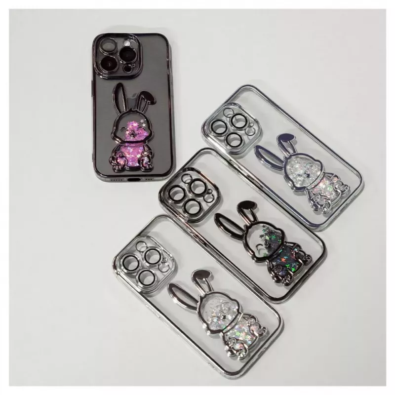 iLike Apple iPhone 14 Pro Funda de silicona Print Desire Rabbit negro