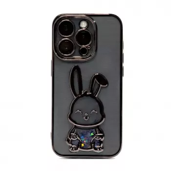 iLike Apple iPhone 14 Pro Max Funda de silicona Print Desire Rabbit negro