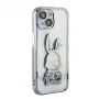 iLike Apple iPhone 15 Funda de silicona Print Desire Rabbit azul